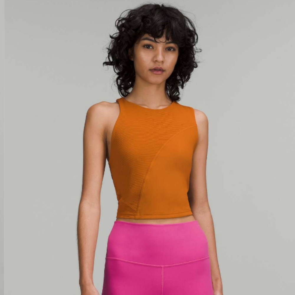 Lululemon butternut ribbed asymmetrical crop top